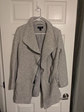 Halogen Asymmetrical Wool Blend Pea Coat